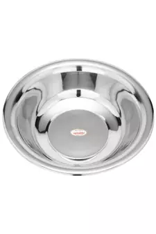 Stainless Steel Multipurpose Dhhama gamla kathot besin  deep Bowl for kneading Dough (Dia 31cm  Capacity 3LTR)
