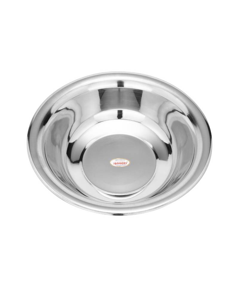 Stainless Steel Multipurpose Dhhama gamla kathot besin  deep Bowl for kneading Dough (Dia 31cm  Capacity 3LTR)