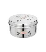 Stainless Steel Hole Dhaniya Dabba   Sprout Canister with Air Ventilation Coriander Box  Capacity  800ml  1pcs
