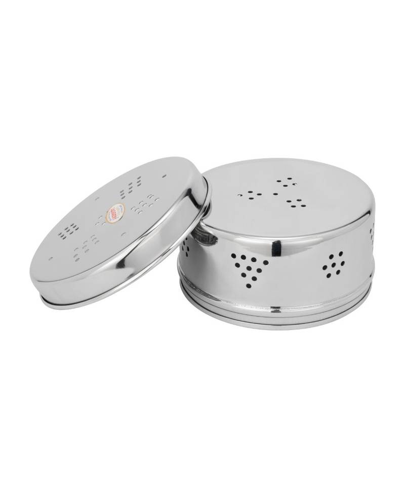 Stainless Steel Hole Dhaniya Dabba   Sprout Canister with Air Ventilation Coriander Box  Capacity  800ml  1pcs