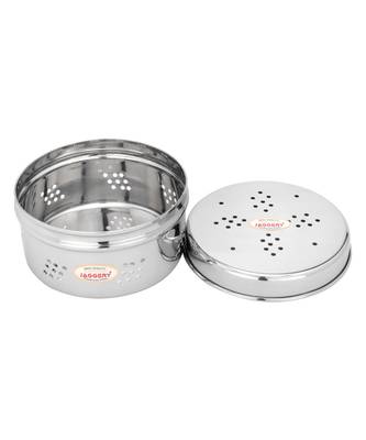 Stainless Steel Hole Puri Dabba   Sprout  Dhaniya Dibba  Pack of 2(Dia 10.5cm H 5.5cm)and(Dia 12.5cm H 6) 2