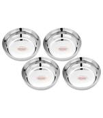 Stainless Steel Heavy Gauge Apple Halwa Plates with Mirror Finish Pack of 4  (Dia 9cm H 2.5cm  Capacity 110ml)