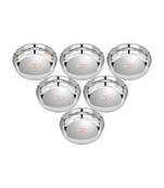 Stainless Steel Heavy Gauge Apple Halwa Plates  with Mirror Finish Pack of 6  (Dia 11.5cm H 3.3cm  Capacity 210ml)