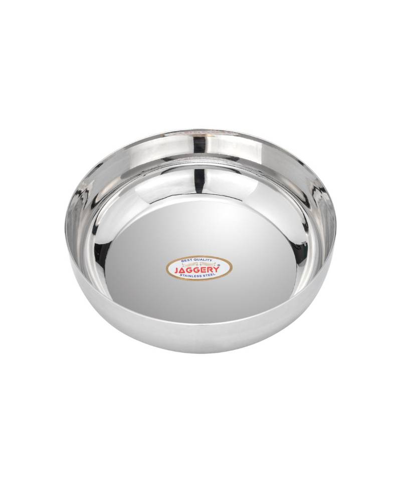 Stainless Steel Heavy Gauge Apple Halwa Plates  with Mirror Finish Pack of 4  (Dia 11.5cm H 3.3cm  Capacity 210ml))