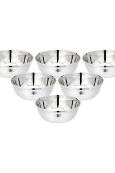 Stainles Steel Heavy Mirror Finish Bowl  Vati  Pack of 6  Capacity 210ml  Dia 10cm  H 4cm (Medium)