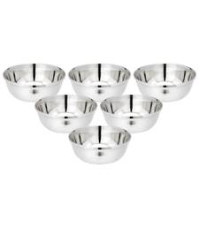 Stainles Steel Heavy Mirror Finish Bowl  Vati  Pack of 6  Capacity 210ml  Dia 10cm  H 4cm (Medium)