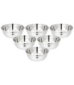 Stainles Steel Heavy Mirror Finish Bowl  Vati  Pack of 6  Capacity 210ml  Dia 10cm  H 4cm (Medium)