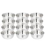 Stainless Steel Heavy Mirror Finish Bowl Vati  Pack of 6 Capacity 210ml (Dia 10cm H 4cm) (Medium)