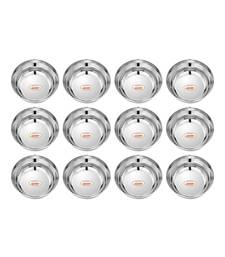 Stainless Steel Heavy Mirror Finish Bowl Vati  Pack of 12 Capacity 350ml (Dia 12cm H 5cm) (Extra Large for Soup)
