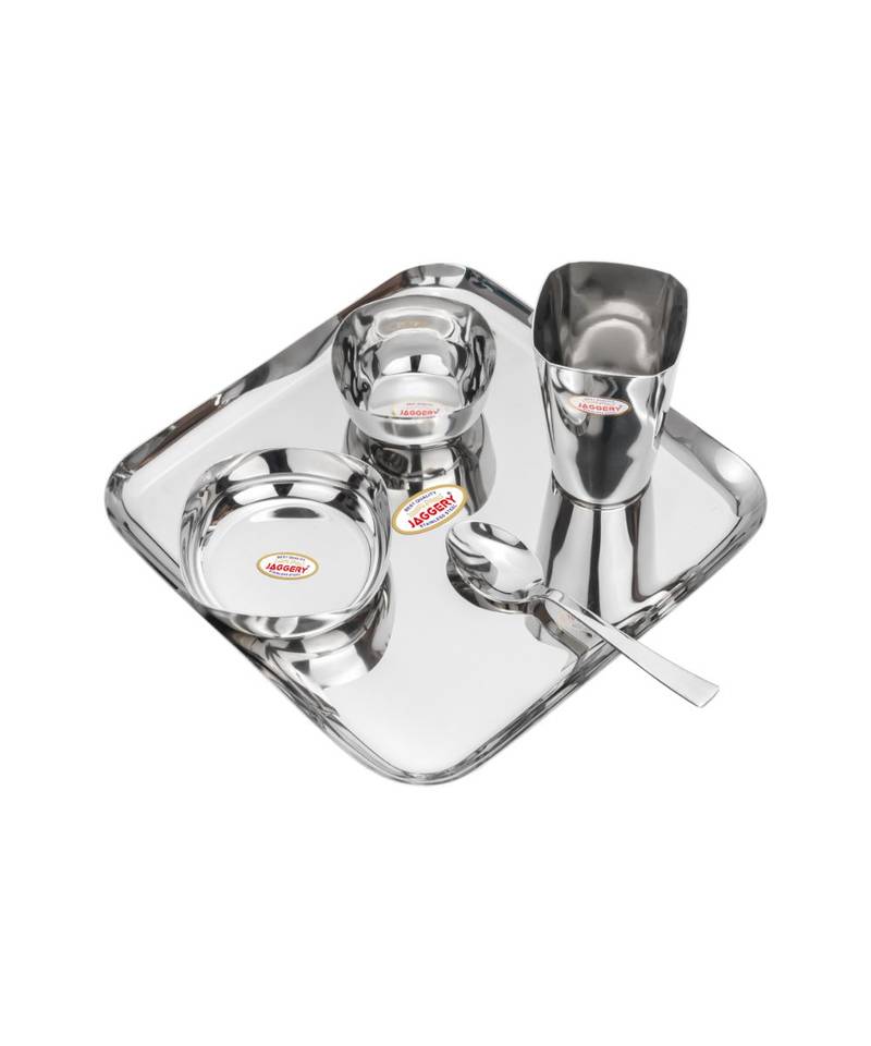 Stainless Steel Heavy Gauge Mirror Finished Square Dinner Set  30 pcs Set