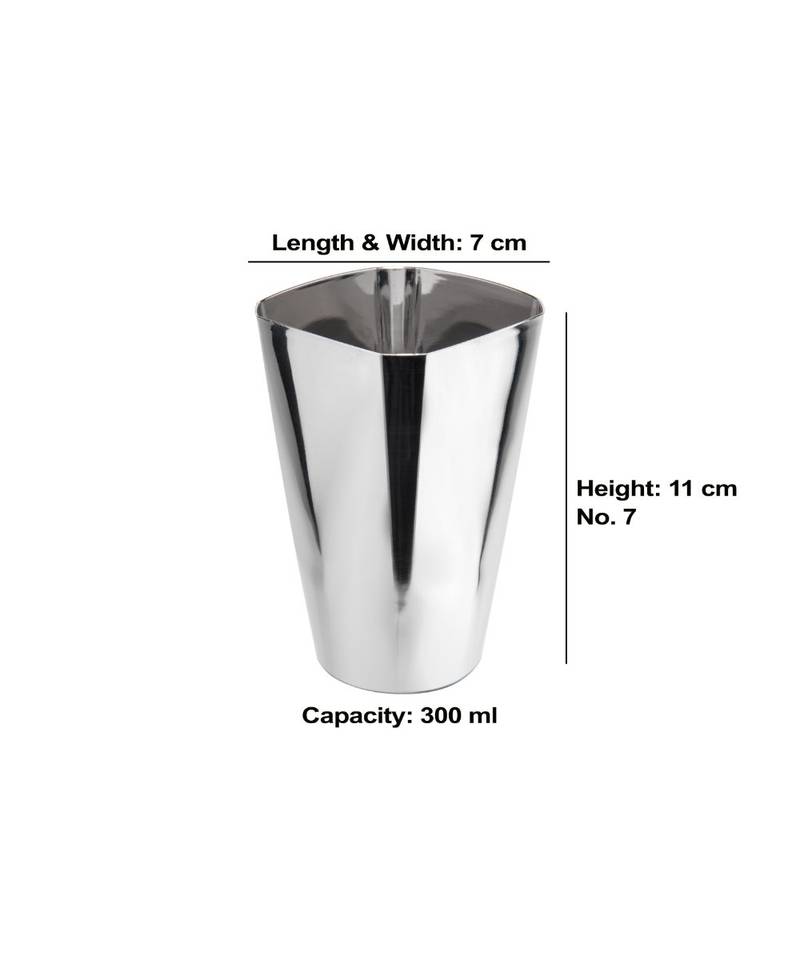 Stainless Steel Heavy Gauge Mirror Finished Square Dinner Set  30 pcs Set