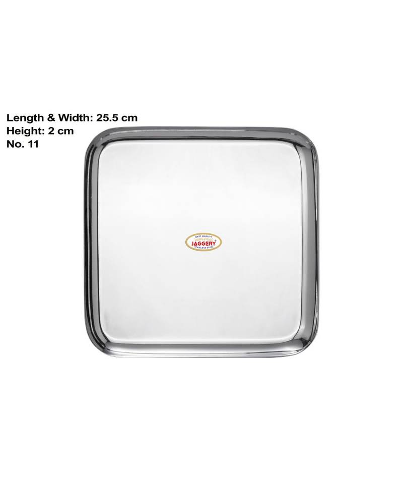 Stainless Steel Heavy Gauge Mirror Finished Square 5 pcs Thali Set  Dinner Set