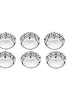 Stainless Steel 5 in 1 Round Compartment Tray (Dia   30.5cm  Pack of 6) Bhojan Thali  Lunch or Dinner Plate