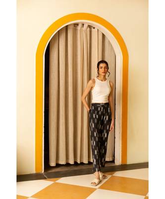 Fabnest handloom cotton black straight pants 2