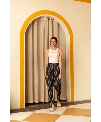 Fabnest handloom cotton black straight pants 5