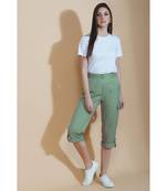 Fabnest Women cotton flex green cargo pants
