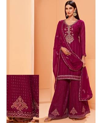 Rani Pink Georgette Pakistani Salwar Kameez 2