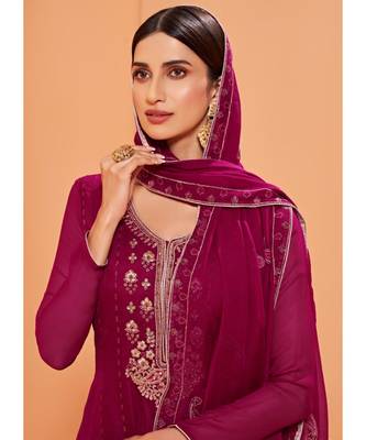Rani Pink Georgette Pakistani Salwar Kameez 3