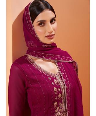 Rani Pink Georgette Pakistani Salwar Kameez 4