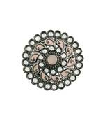 Silver Oxidized Kundan Meenakari Work Designer Adjustable Finger Ring for Women (FL200Pi)