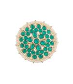Traditional Green Kundan & Pearl Studded Adjustable Finger Ring for Women (FL202G)