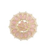 Traditional Pink Kundan & Pearl Studded Adjustable Finger Ring for Women 