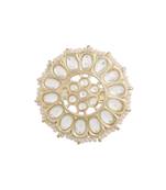  Traditional White Kundan & Pearl Studded Adjustable Finger Ring for Women 