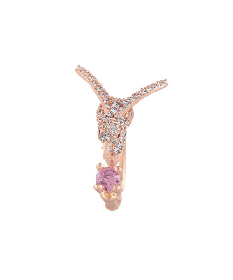 Rose Gold Plated Elegant Crystal CZ American Diamond Sparkling Adjustable Birds Finger Ring for Women (FL210Pu)