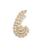 Traditional Kundan & Pearl Studded Peacock Inspired Adjustable Finger Ring For Women (FL194W)