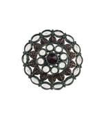 Silver Oxidized Kundan Studded Meena Work Designer Adjustable Finger Ring for Women 