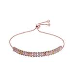 Rose Gold Plated Cubic Zirconia Adjustable Bracelet Jewellery with Pull-Chain for Women & Girls (ADB163)