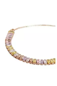 Rose Gold Plated Cubic Zirconia Adjustable Bracelet Jewellery with Pull-Chain for Women & Girls (ADB163)
