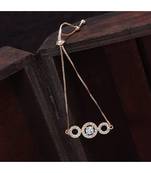 Rose Gold Plated Cubic Zirconia Adjustable Bracelet Jewellery with Pull-Chain for Women & Girls 