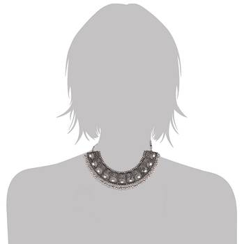 Oxidised German Silver Plated Afghani Choker Necklace Jewellery Set for Women (MC066) 3