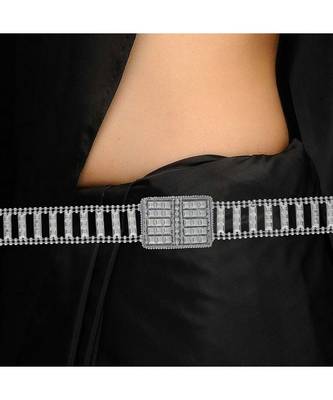 Rhodium Plated Metal Adjustable Kamarband Waist Belt for Women Girls (B030S) 2