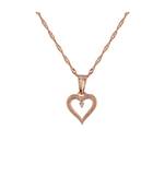Rose Gold Plated Glittering CZ Zircon Heart Chain Pendent Necklace for Women & Girls (CH51RG)