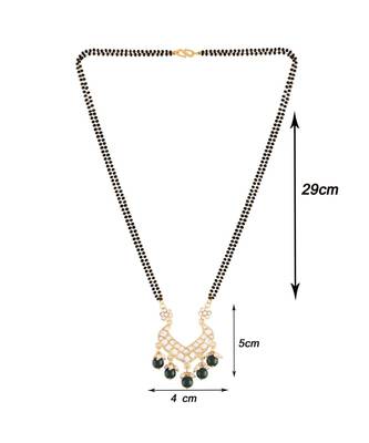 Traditional Pearl Beads Studded Pendant with Black Bead Chain Mangalsutra for Women  2