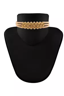 Traditional Pearl Kundan Choker Necklace Set for Women Girls 