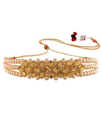 Traditional Pearl Kundan Choker Necklace Set for Women Girls  5