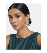 Traditional Red Meenakari Kundan Pearl Stud Earrings for Women (E2939R)