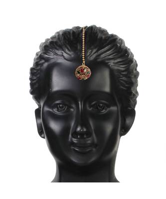 Rajasthani Rajputi Kundan Pearl Studded Borla Maang Tikka for Women (T2073MG) 2