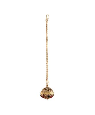 Rajasthani Rajputi Kundan Pearl Studded Borla Maang Tikka for Women (T2073MG) 3