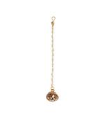 18k Gold Plated Rajasthani Rajputi Kundan Pearl Studded Borla Maang Tikka for Women 