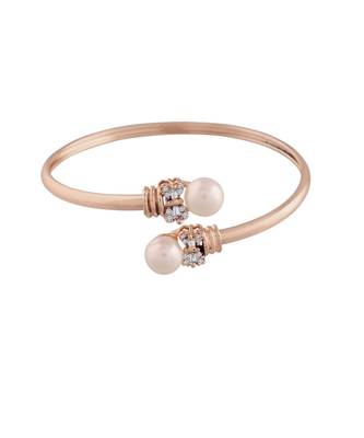 Rose Gold Plated CZ Stone Openable Designer Styles Kada Bangles Bracelets for Women & Girls (ADB210RG) 1