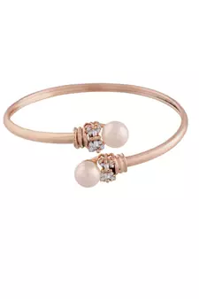 Rose Gold Plated CZ Stone Openable Designer Styles Kada Bangles Bracelets for Women & Girls (ADB210RG)