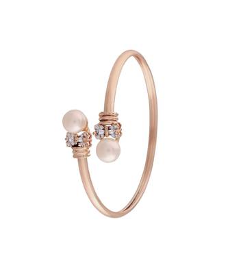Rose Gold Plated CZ Stone Openable Designer Styles Kada Bangles Bracelets for Women & Girls (ADB210RG) 3