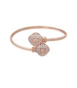 Rose Gold Plated CZ Stone Openable Designer Styles Kada Bangles Bracelets for Women & Girls 