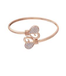  Rose Gold Plated CZ Stone Openable Designer Styles Kada Bangles Bracelets for Women & Girls 
