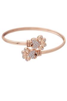 Rose Gold Plated CZ Stone Openable Designer Styles Kada Bangles Bracelets for Women & Girls (ADB213RG)