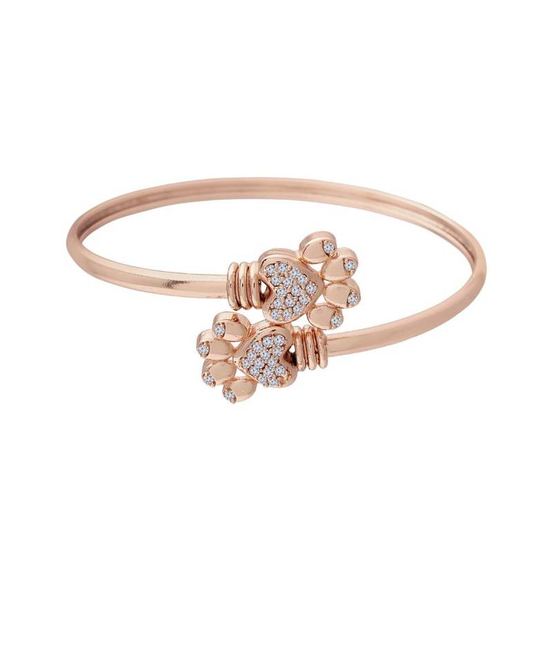 Rose Gold Plated CZ Stone Openable Designer Styles Kada Bangles Bracelets for Women & Girls (ADB213RG)